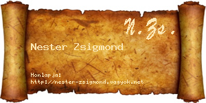 Nester Zsigmond névjegykártya