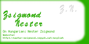 zsigmond nester business card